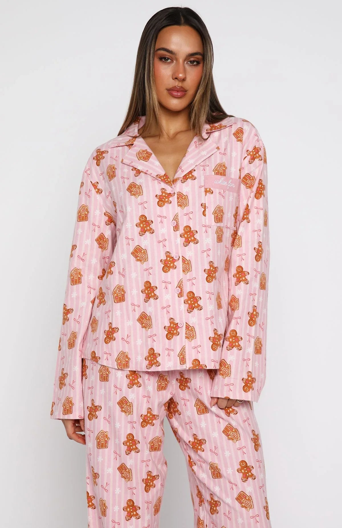 Dreamland Long Sleeve Pyjama Set Gingerbread Twist