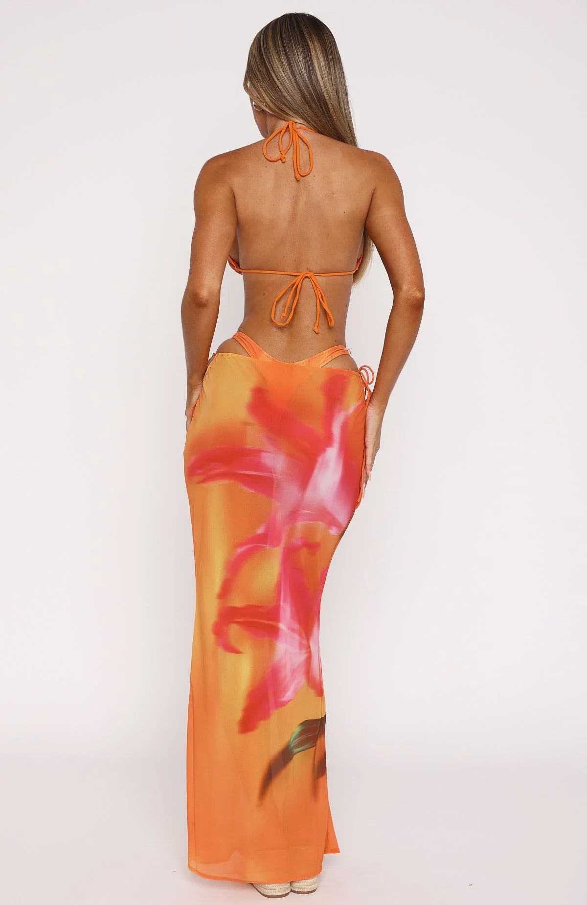 Luminous Maxi Skirt Sunset Floral
