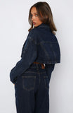 Love You Again Denim Jacket Dark Blue