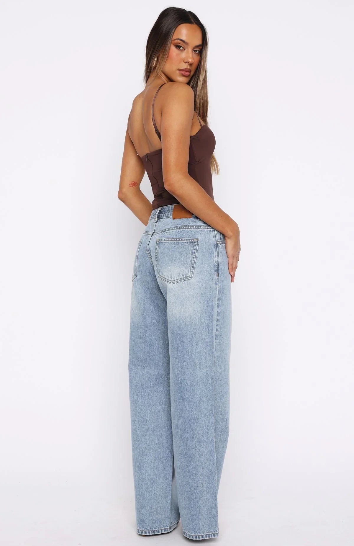 Maeve Low Rise Wide Leg Jeans Light Blue