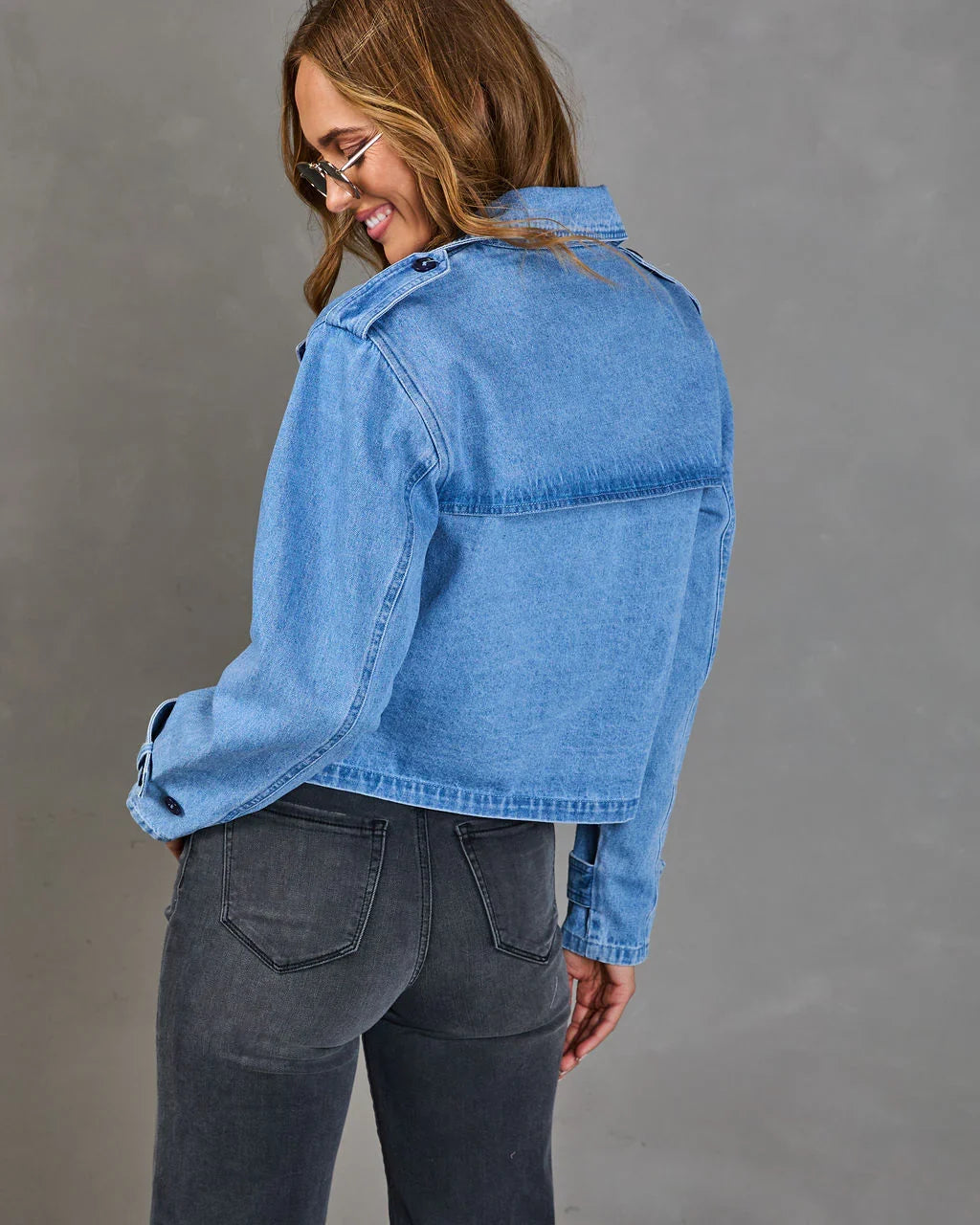 Sable Hour Double Breasted Denim Trench