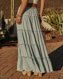 Sandie Tiered Chambray Maxi Skirt