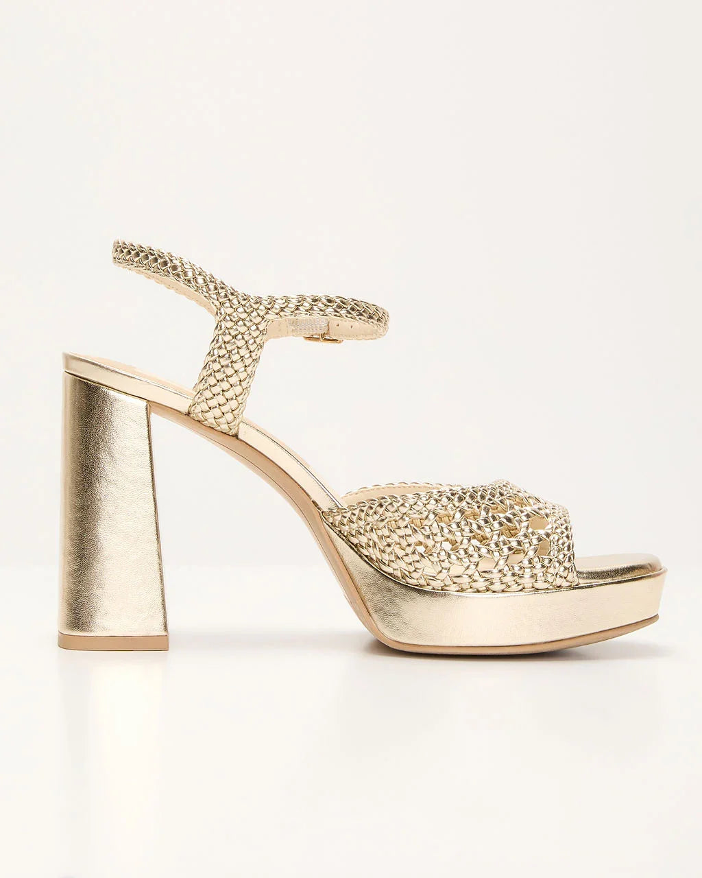 Peyten Metallic Crochet Heels