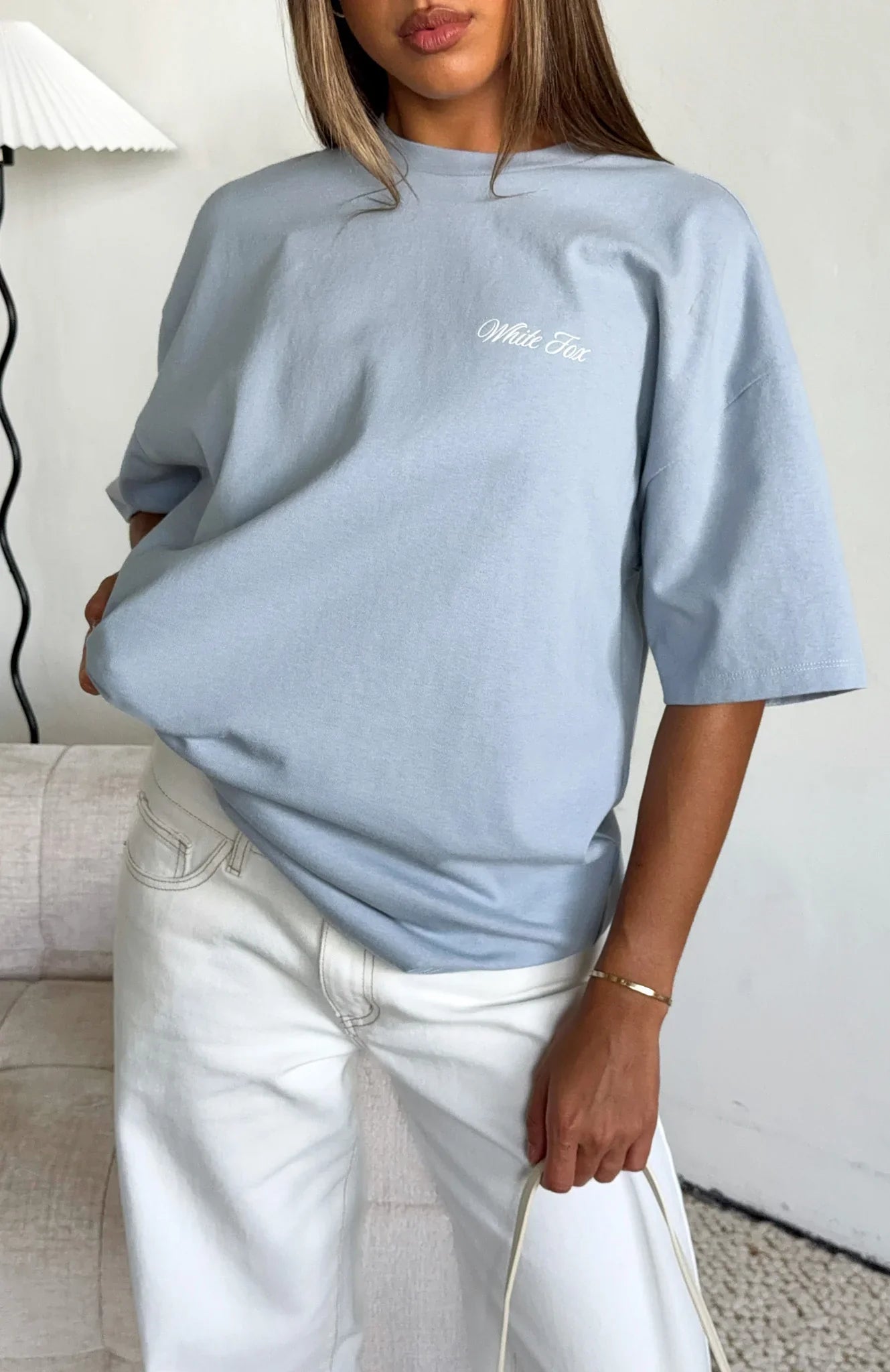 At Second Glance Oversized Tee Light Blue