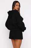 From The Archives Lexi Boxy Zip Front Hoodie Black