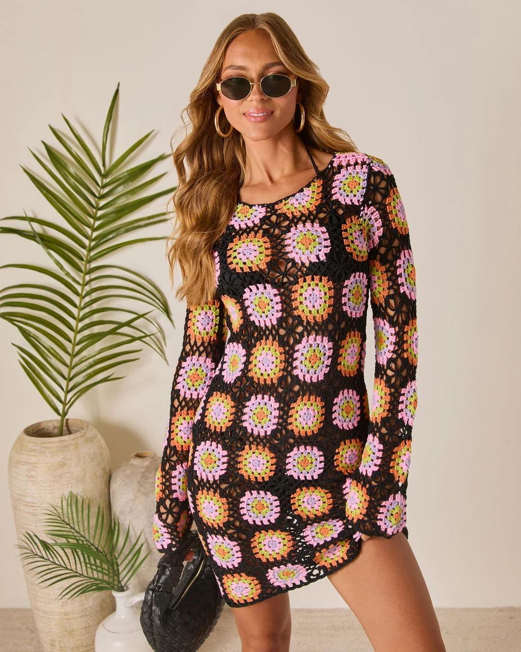 Talvi Crochet Cover Up Mini Dress
