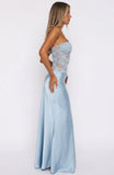 Fall In Love With You Strapless Maxi Dress Sky Blue