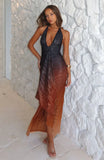 Drama Halter Maxi Dress Desert Dusk