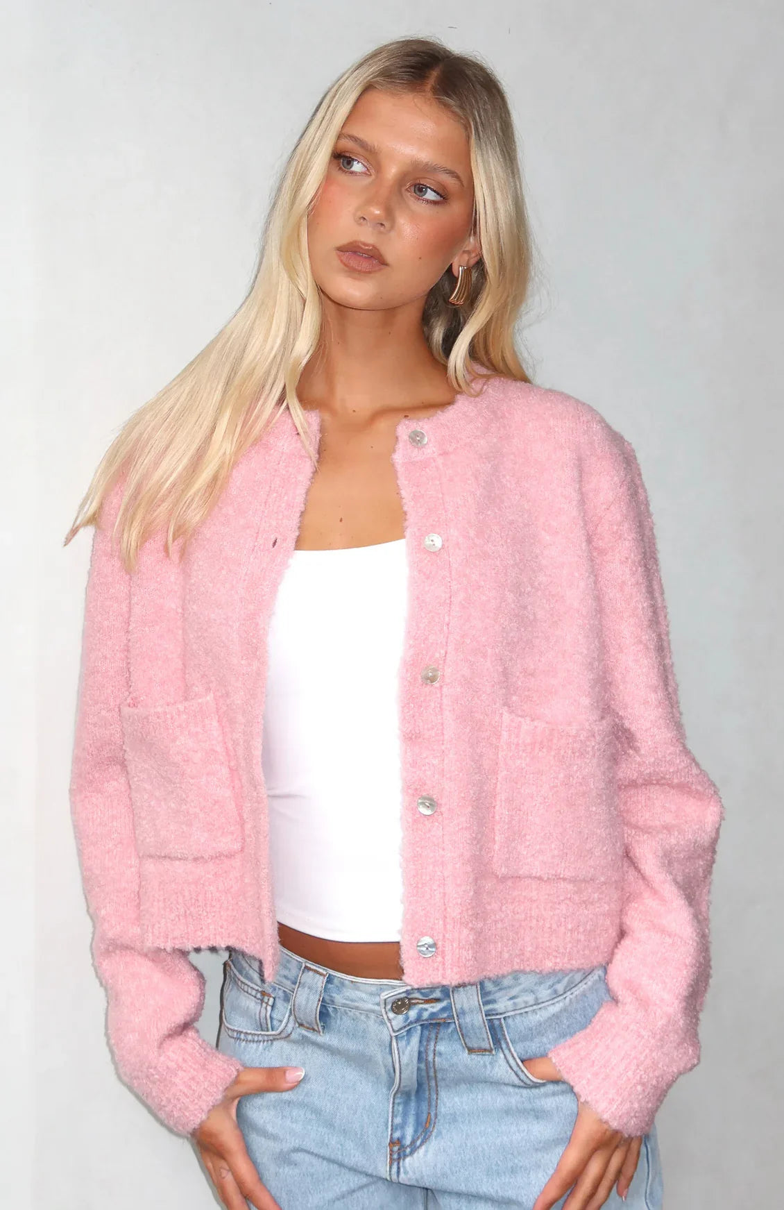 Layer Of Love Knit Cardigan Dusty Pink