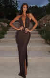 Neither One Of Us Maxi Dress Chocolate