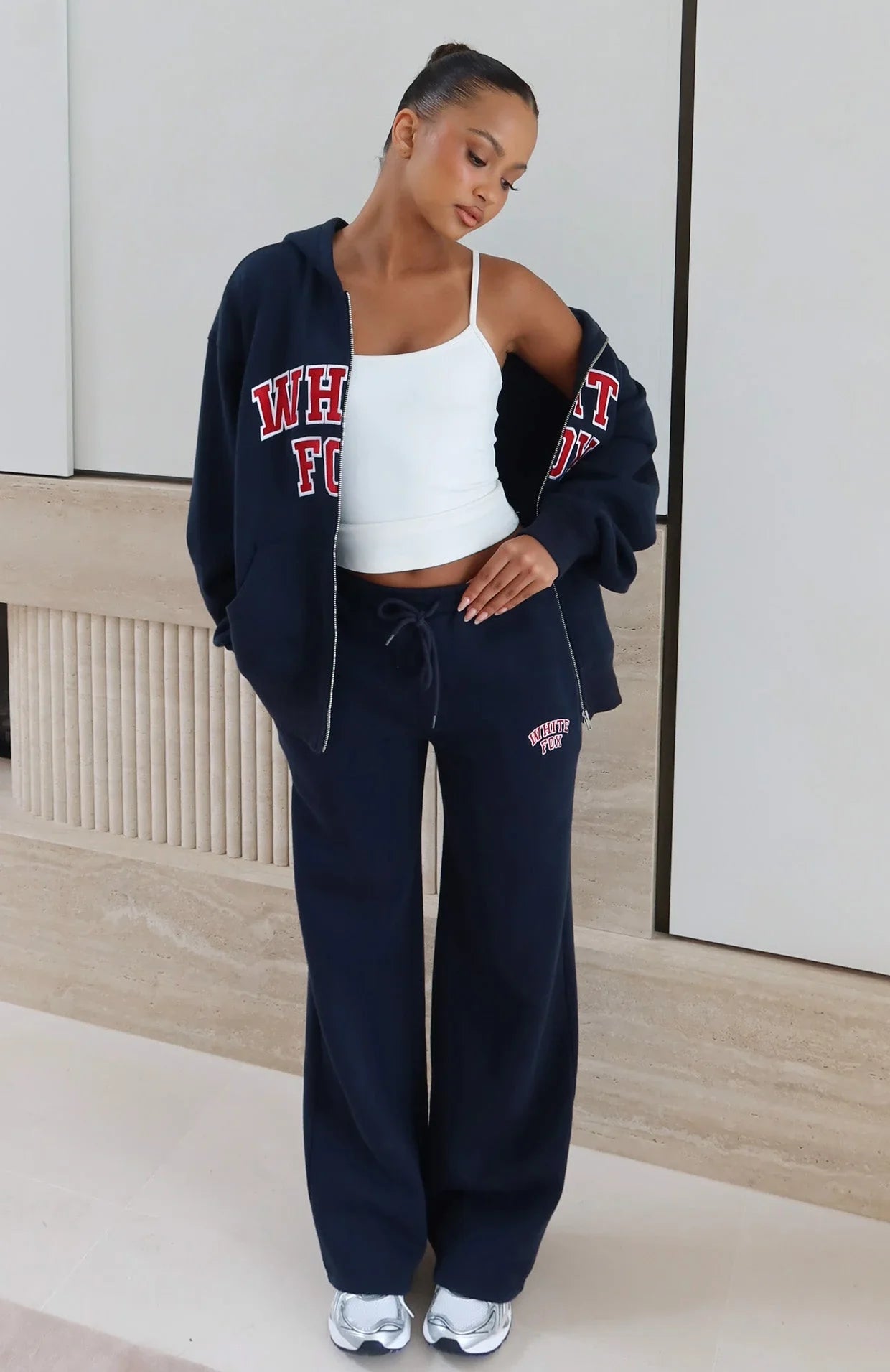 Starting Fresh Wide Leg Sweatpants Navy