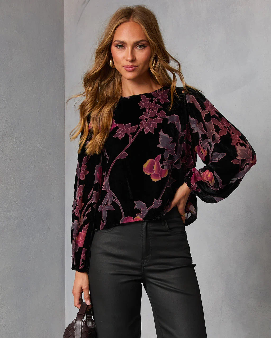 Dusk Undone Printed Velvet Top