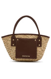 Vivienne Straw Top Handle Bag Chocolate