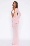 Malta Mermaids Long Sleeve Maxi Dress Blush Pink