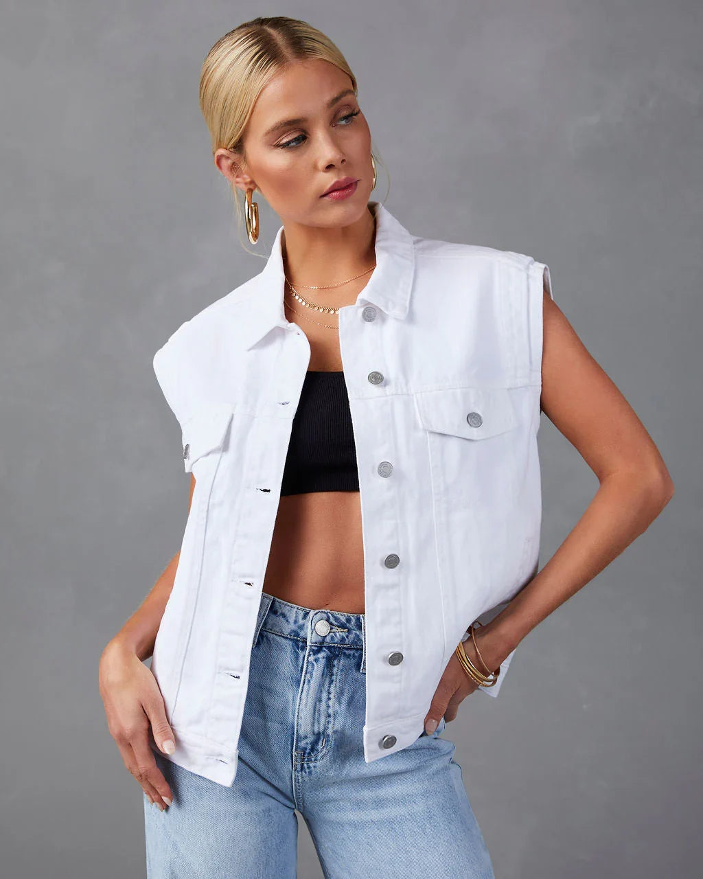 Serai Pocketed Denim Vest