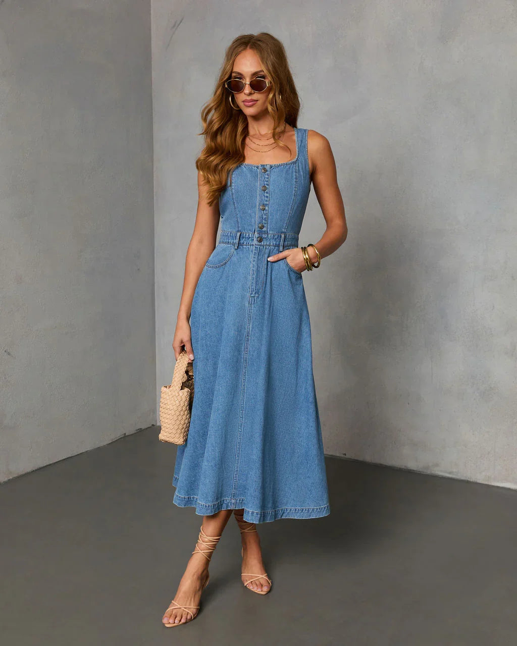 Day Ready Denim Midi Dress