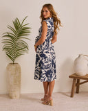 Island Glow Tropical Floral Midi Dress