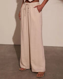 Hazel Pinstripe Wide Leg Pants