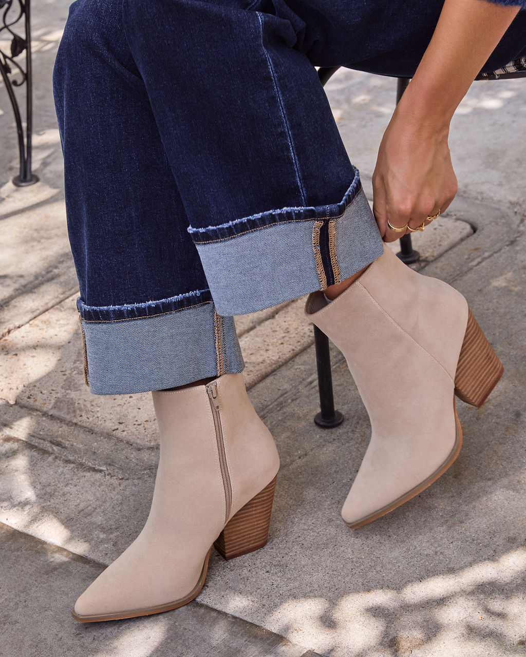 Rowyn Faux Suede Heeled Bootie