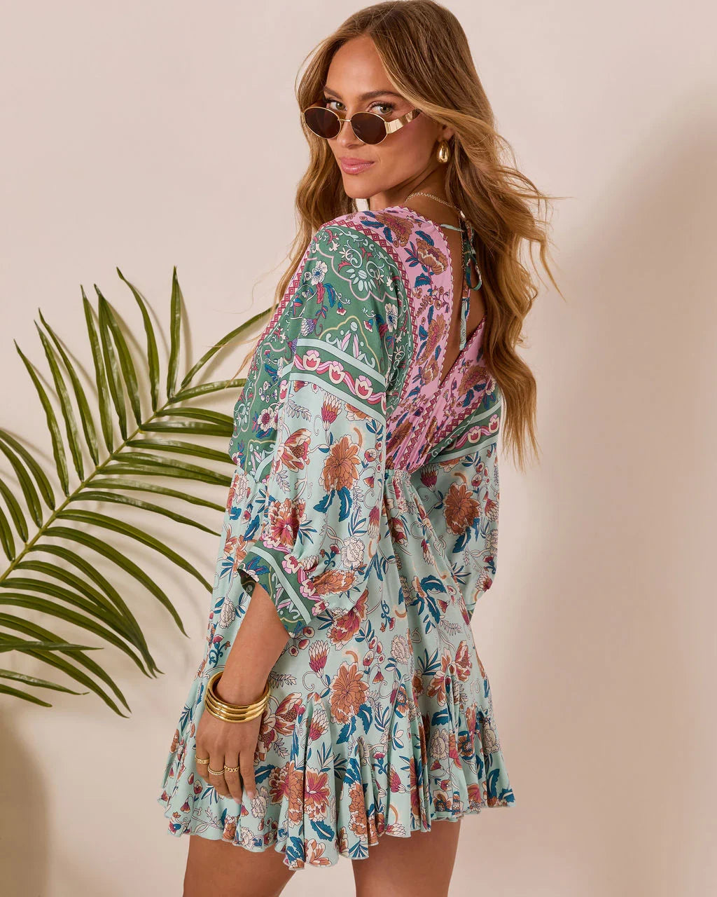 Skylar Floral Tassel Tie Mini Dress