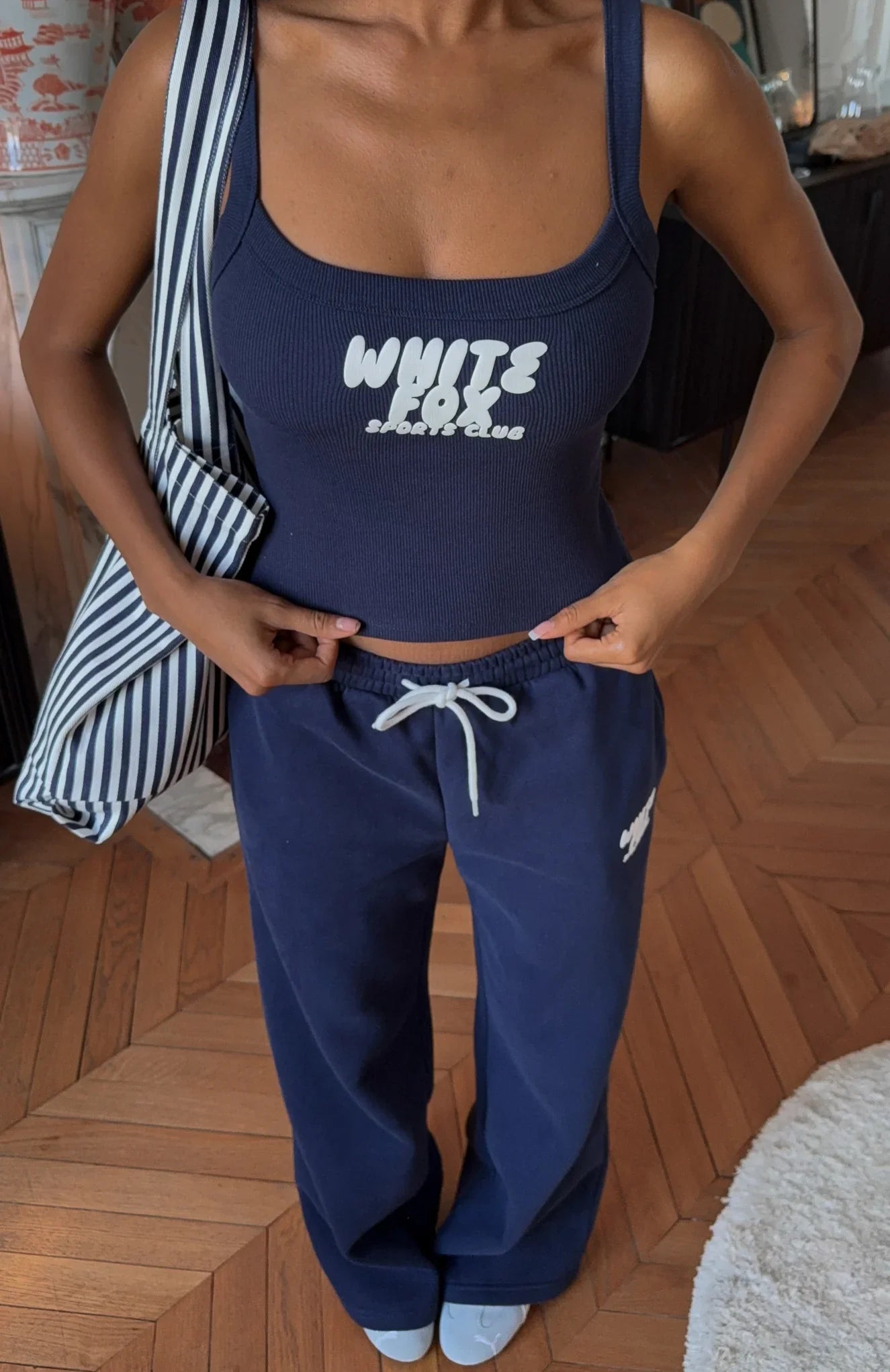 Club 14 Allie Wide Leg Sweatpants Navy