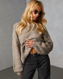 Dilone Curled Knit Crew Neck Sweater