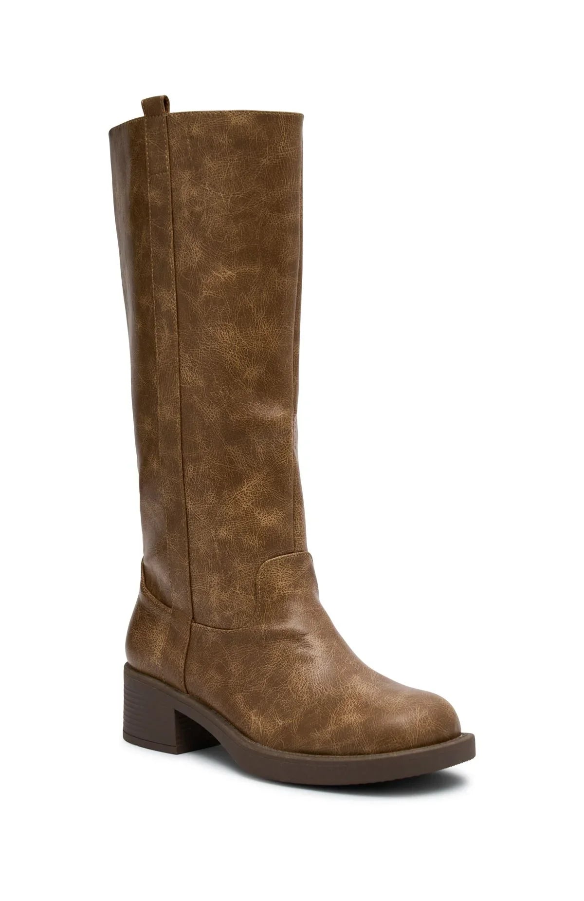 Lainey Knee High Boots Crinkle Camel