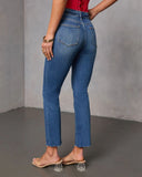 Ronnie Super Stretch High Rise Straight Leg Jeans