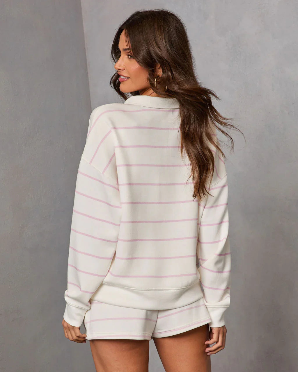 Gentle Ease Striped Half Zip Sweatshirt