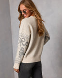 Poodle Ribbon Dream Novelty Fair Isle Sweater
