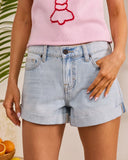 Joslina Cuffed Hem Denim Shorts