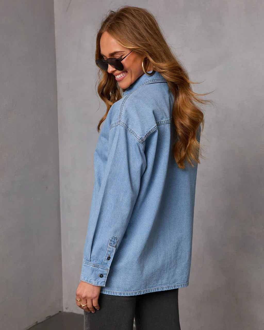 Sherilyn Denim Button Down Top