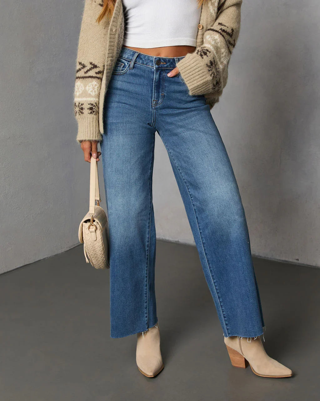 Connie Super Stretch High Rise Frayed Hem Jeans