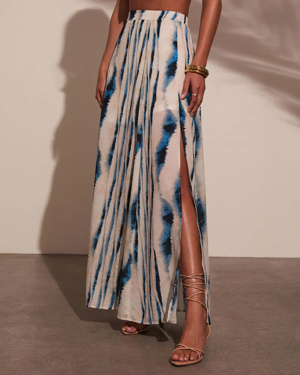 Haidee Watercolor Striped Maxi Skirt