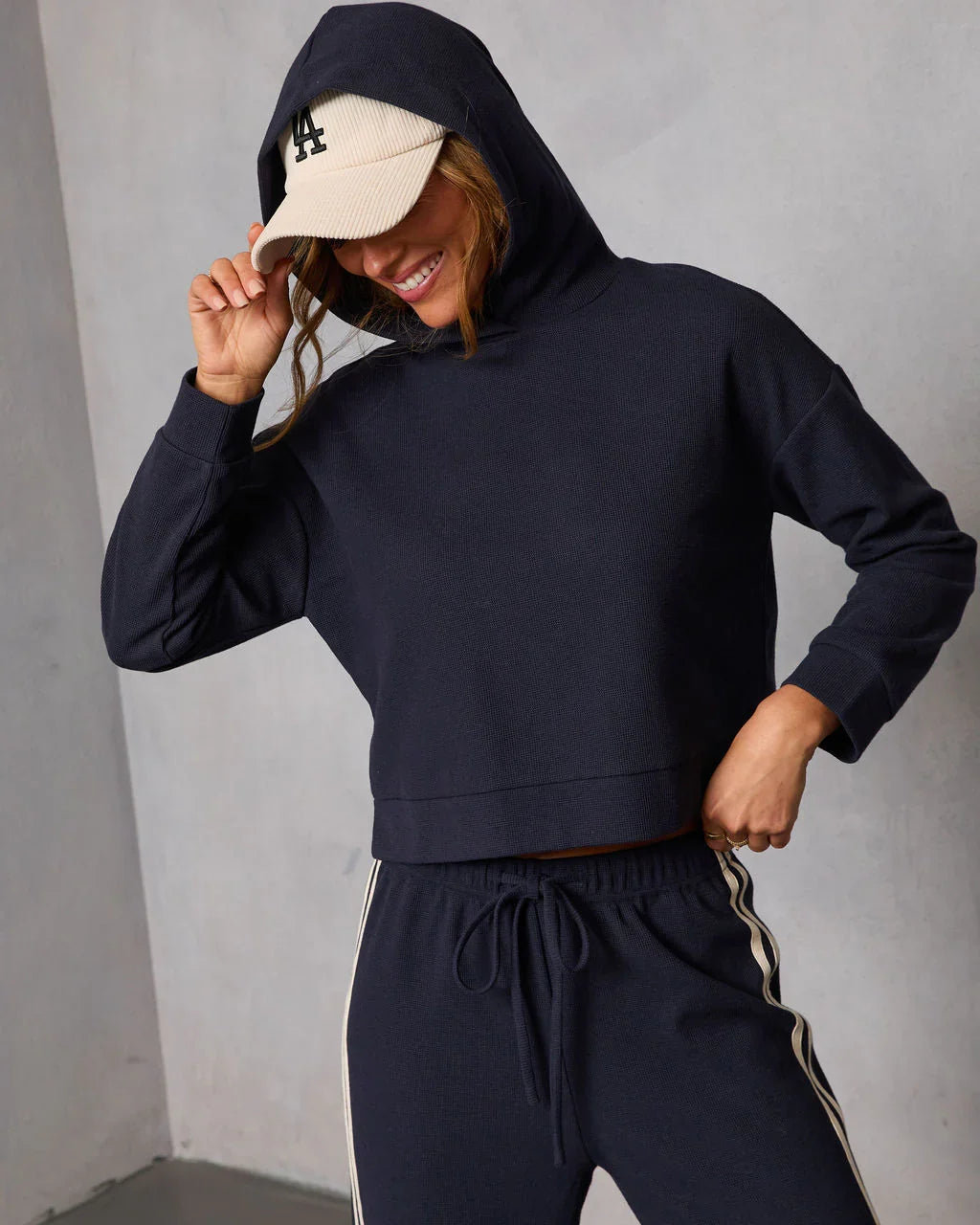 Quiet Day Hooded Knit Sweatshirt