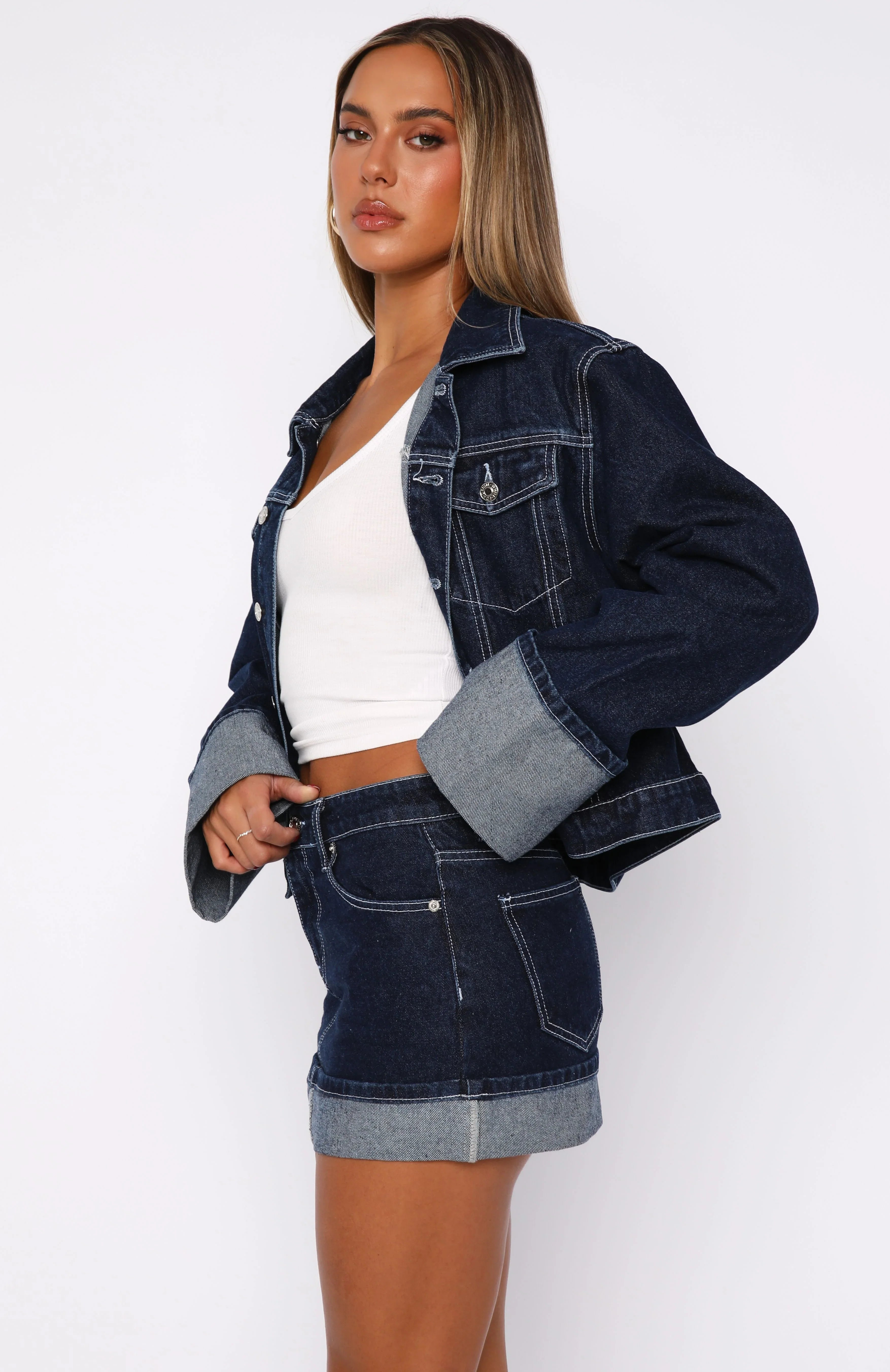 Charlotte Denim Mini Skirt Dark Indigo