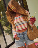Jinnie Multi Color Striped Crochet Sweater