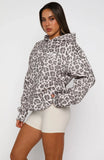 Offstage Printed Oversized Hoodie Leopard