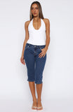 Annie Low Rise Capri Jeans Dark Blue