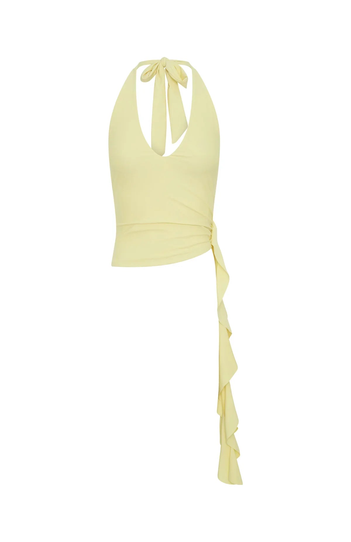 Sunset Soiree Halter Top Lemon