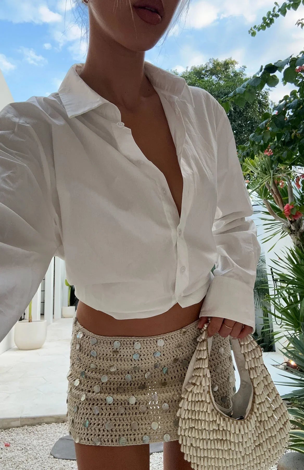 My Nirvana Crochet Mini Skirt Shell