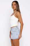 About A Girl Denim Mini Skirt Mid Blue