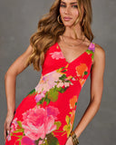 Romantic Blossom Floral Chiffon Maxi Dress