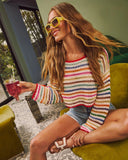 Jinnie Multi Color Striped Crochet Sweater