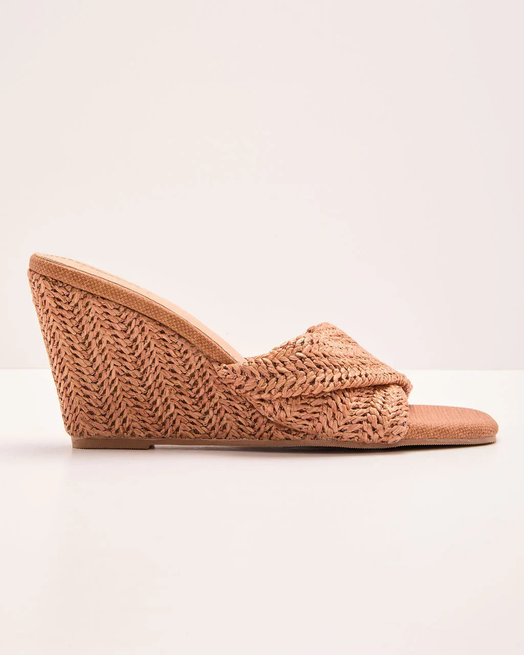 Arbella Raffia Wedge Mules