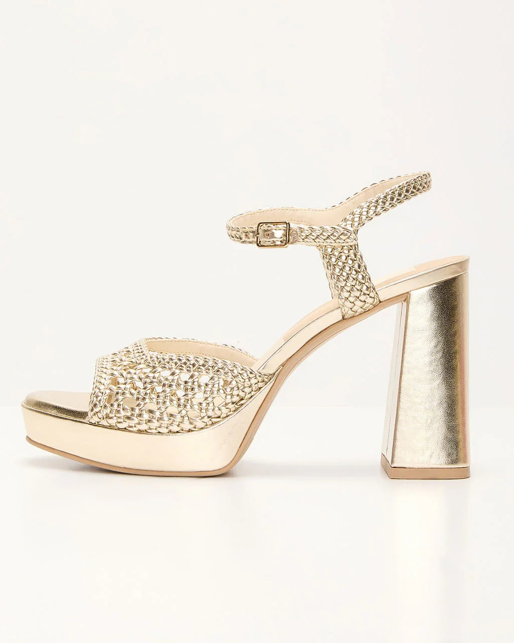 Peyten Metallic Crochet Heels