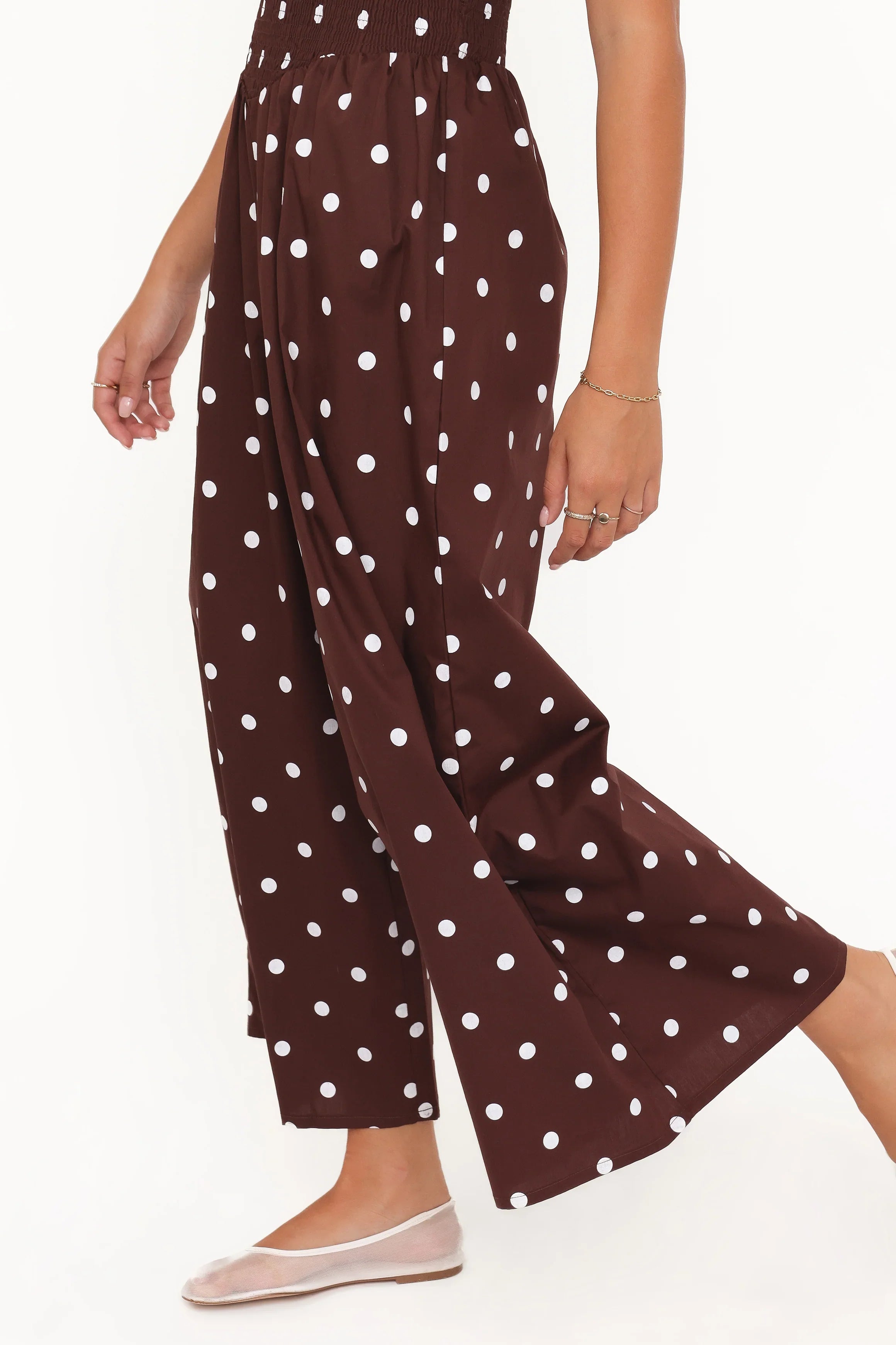 Paloma Jumpsuit Chocolate Polka Dot