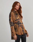 Annabelle Satin Paisley Button Down Top
