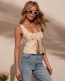 Flora Lane Linen Flyaway Floral Top