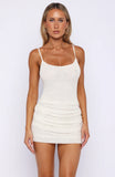 Bound Hearts Beaded Mini Dress White